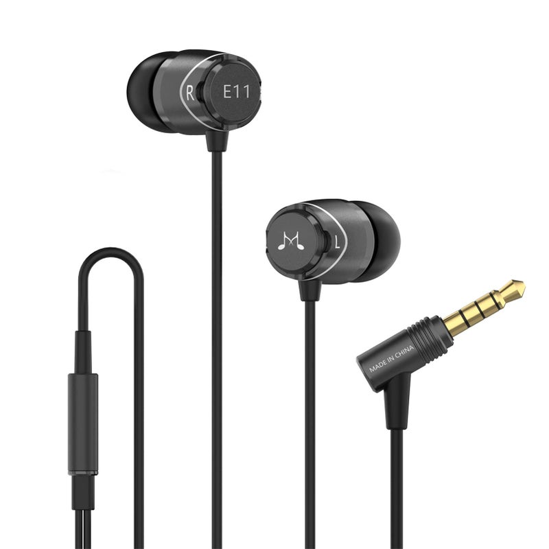 SoundMAGIC E11 Wired Earbuds No Microphone HiFi Stereo Earphones Noise Isolating in Ear Headphones Powerful Bass Tangle Free Cord Black - Image 1